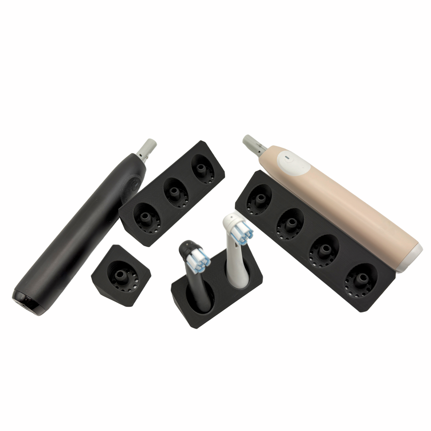 Zahnbürstenhalter für Oral-B iO und Philips Sonicare in schwarz 1 bis 4 Steckplätze