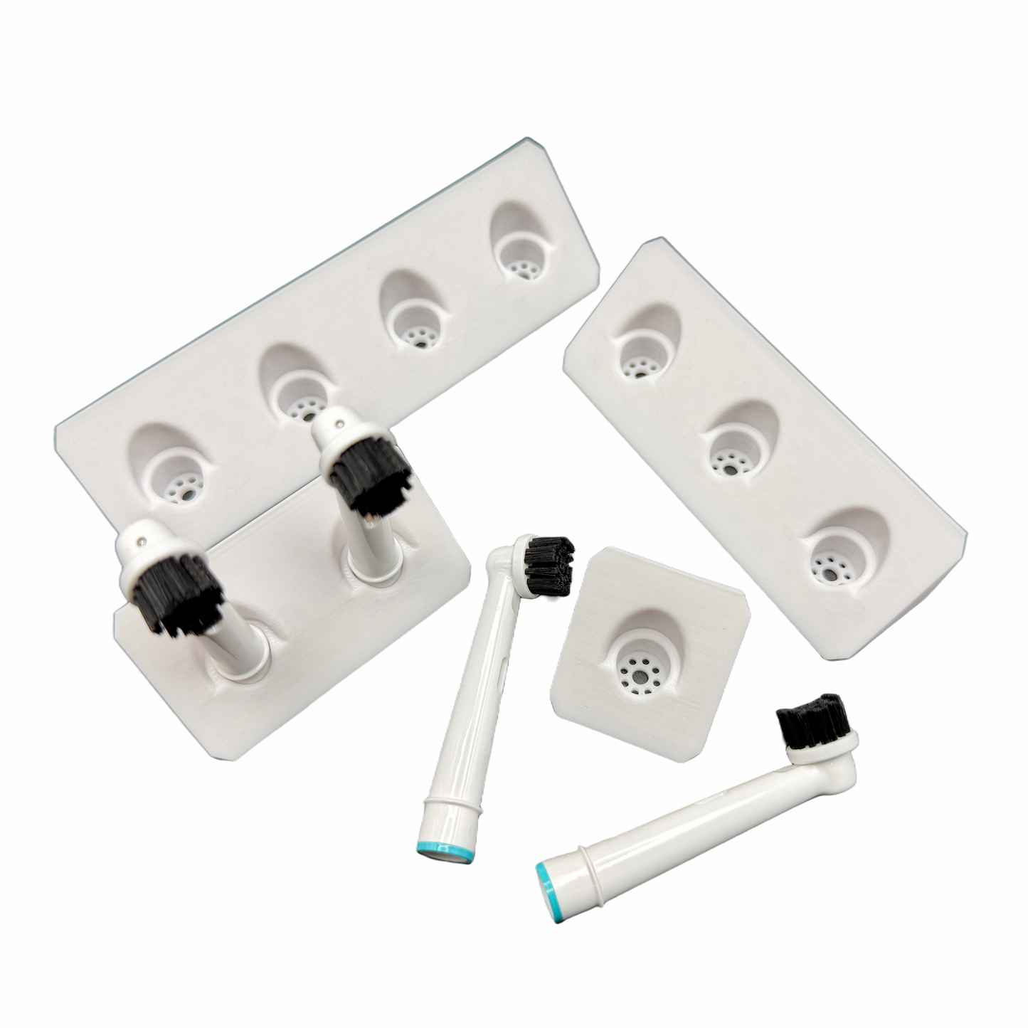 Zahnbürstenhalter für Oral-B iO und Philips Sonicare in weiß 1 bis 4 Steckplätze