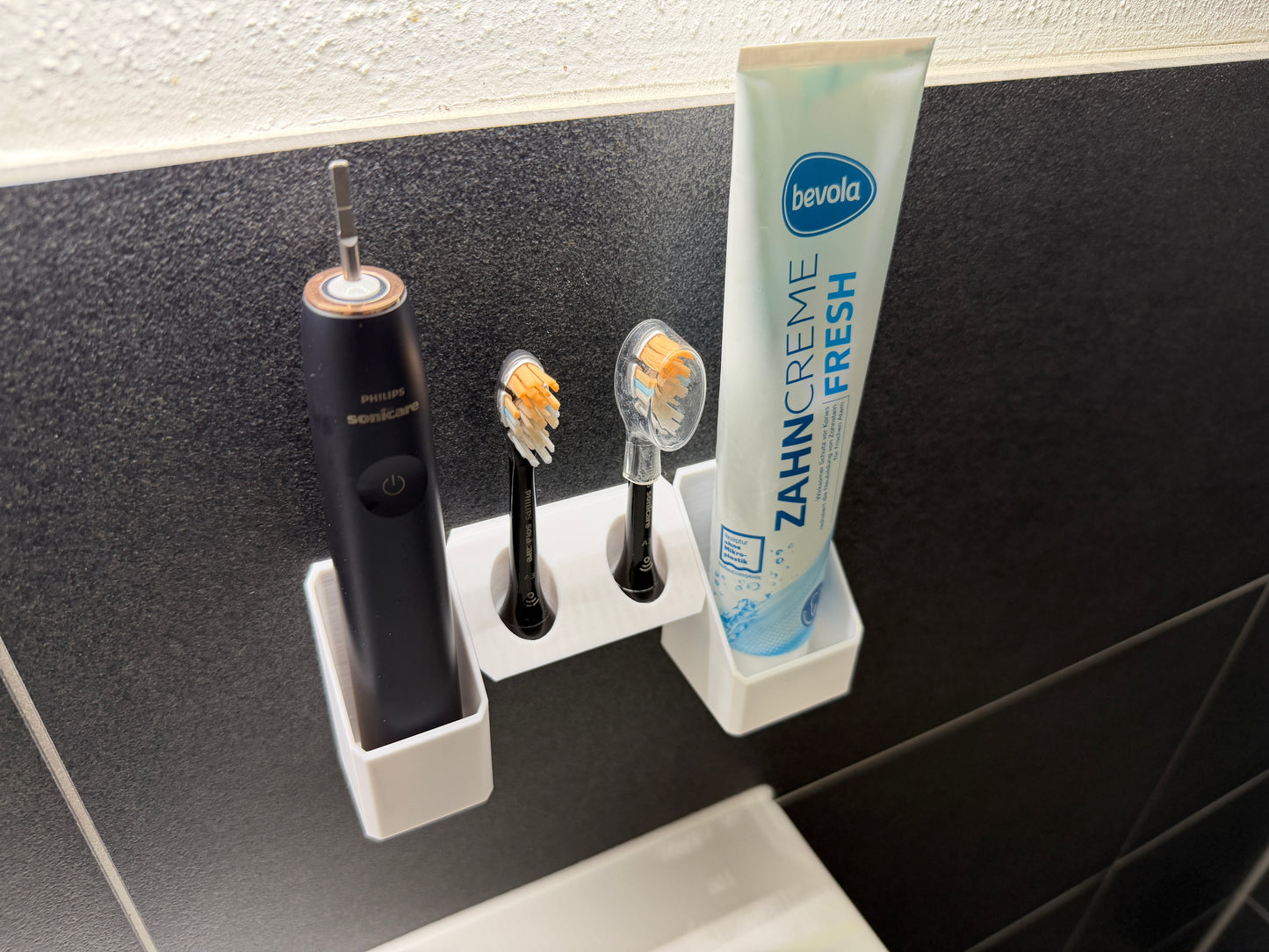 BrushDock Paste – Zahnpastahalter Wandmontage (ohne Bohren)