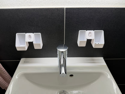 BrushDock Duo Set – Flexibles Wandhalter-Set für Paare (ohne Bohren)