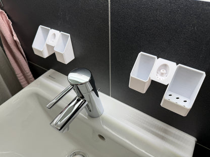 BrushDock Duo Set – Flexibles Wandhalter-Set für Paare (ohne Bohren)