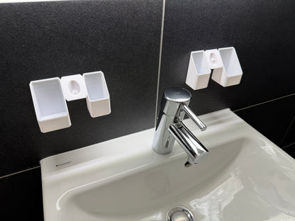 BrushDock Duo Set – Flexibles Wandhalter-Set für Paare (ohne Bohren)
