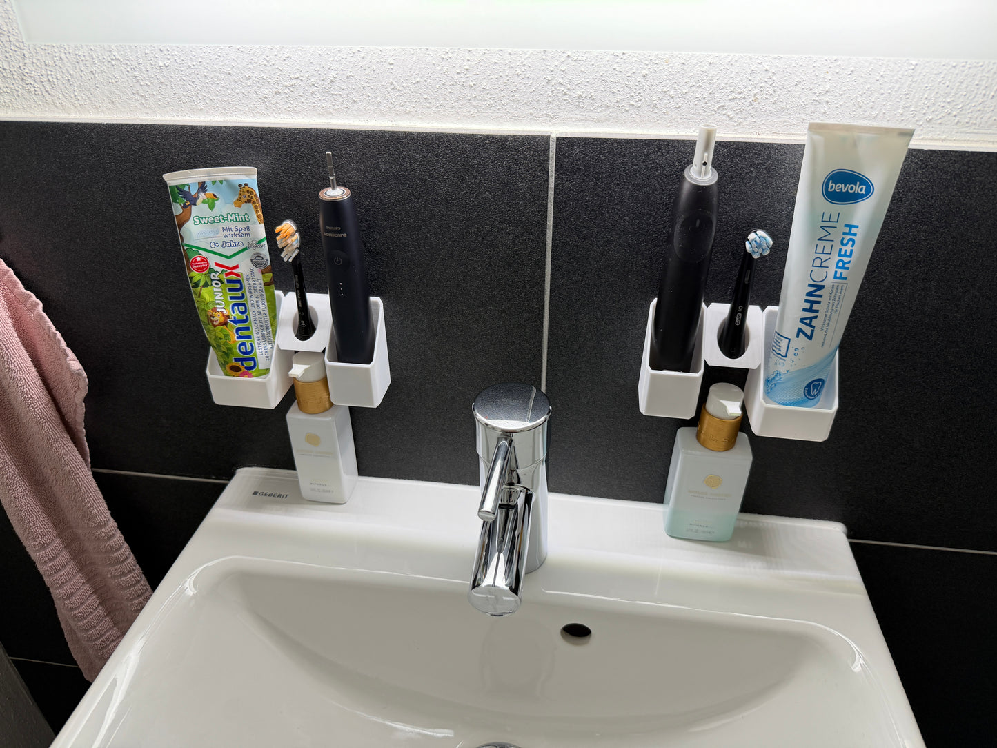 BrushDock Duo Set – Flexibles Wandhalter-Set für Paare (ohne Bohren)