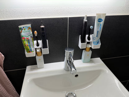 BrushDock Duo Set – Flexibles Wandhalter-Set für Paare (ohne Bohren)